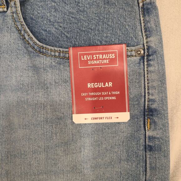 NWT Levi Strauss Signature Men's Regular Straight Leg Jeans 34x30 - Picture 3 of 7